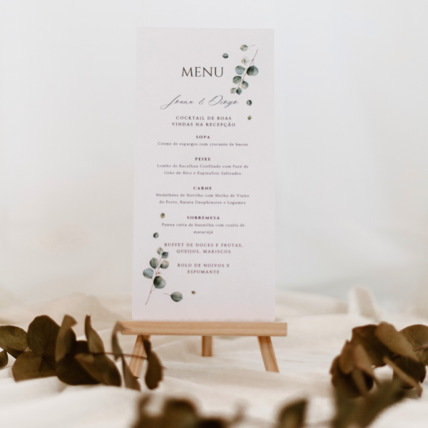 Menu mesa de casamento