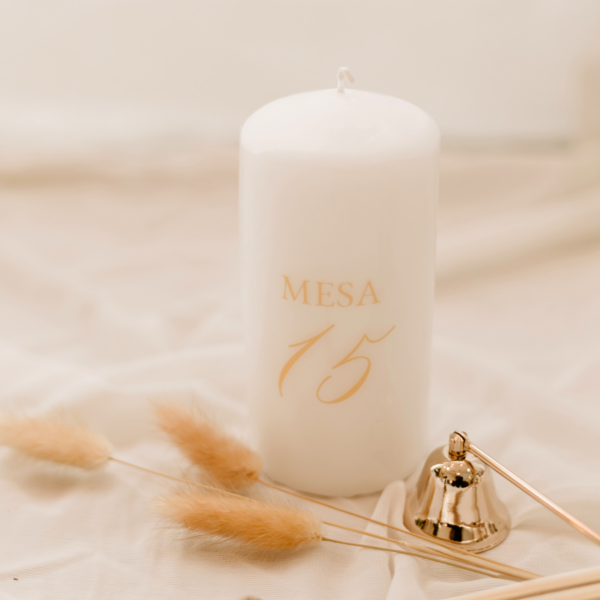 Vela marcador de mesa casamento