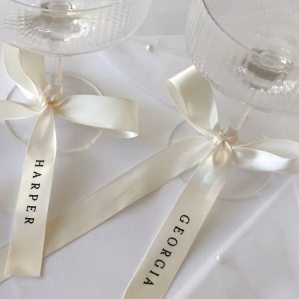 Laço cetim personalizado para copo casamento